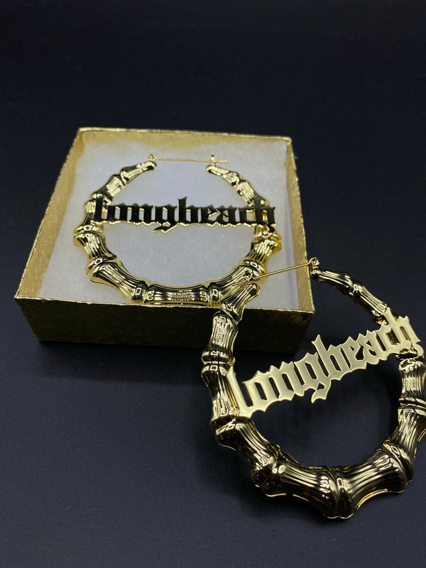 Long Beach Bamboo Hoop Earrings